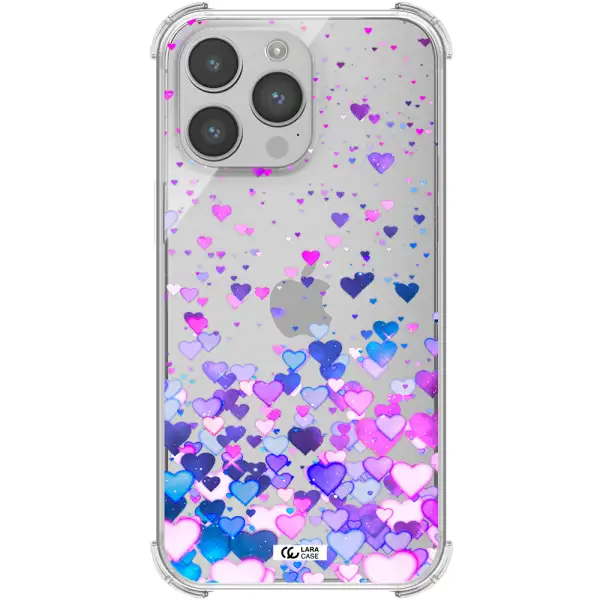 Watercolor Flying Hearts Apple iPhone 14 pro max Clear PC Case
