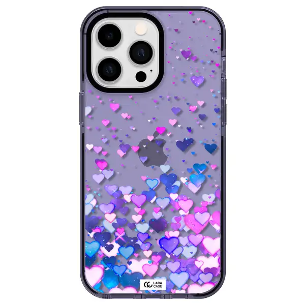 Watercolor Flying Hearts Apple iPhone 14 pro max impact Lilac Case