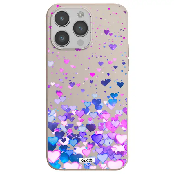 Watercolor Flying Hearts Apple iPhone 14 pro Silicone Stone Case
