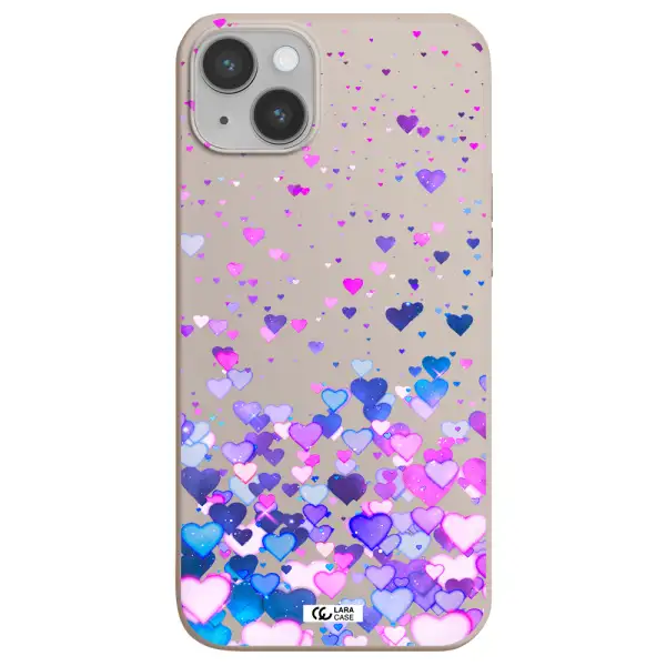 Watercolor Flying Hearts Apple iPhone 14 Silicone Stone Case