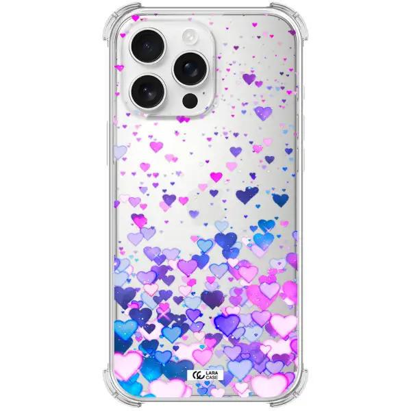Watercolor Flying Hearts Apple Iphone 16 Pro Max Clear Pc Case