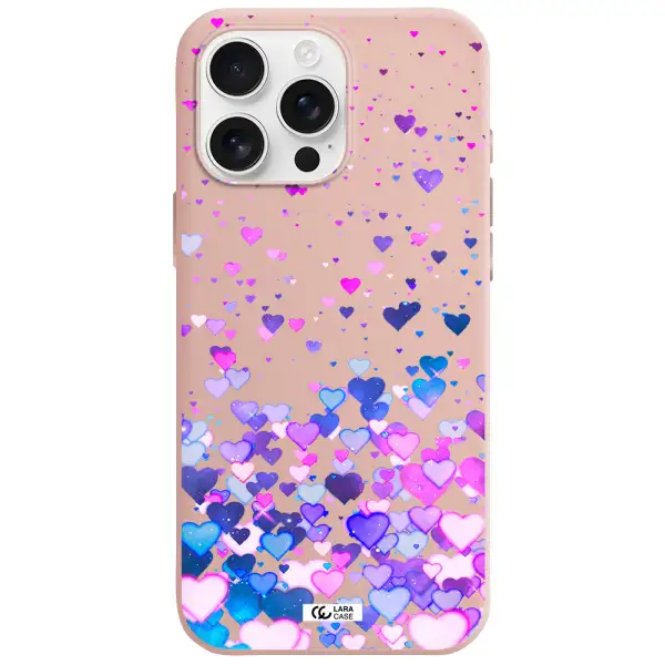 Watercolor Flying Hearts Apple Iphone 16 Pro Max Silicone Pastel Pink Case