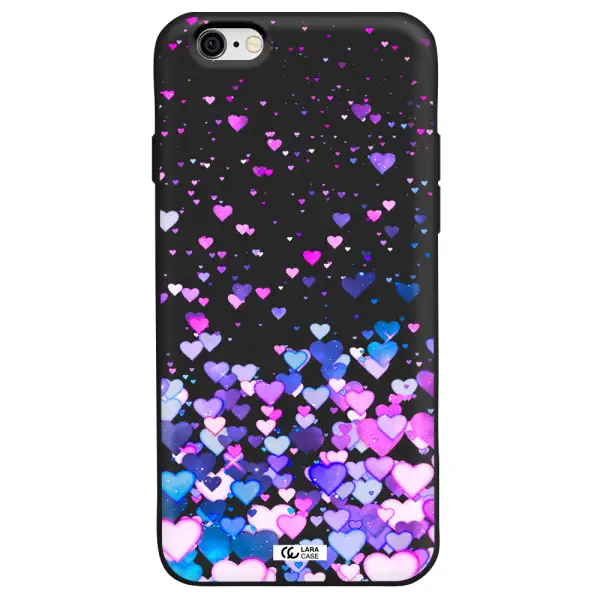 Watercolor Flying Hearts Apple iPhone 6 Silicone black Case