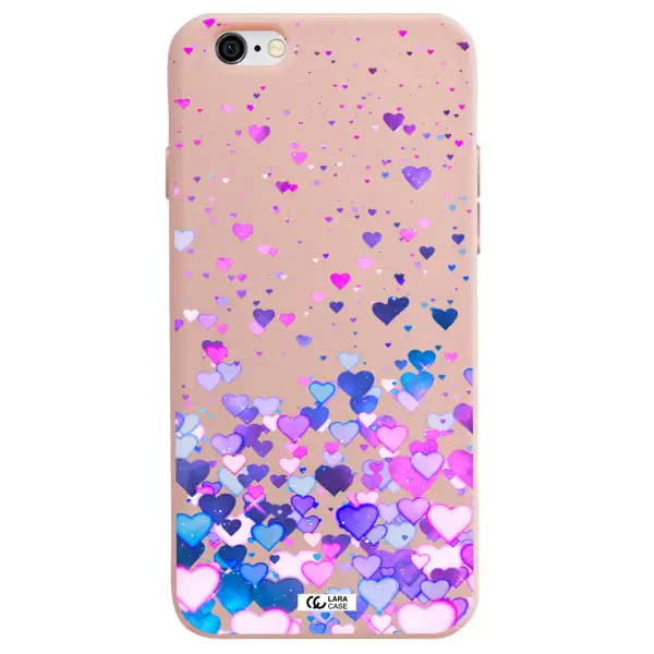 Watercolor Flying Hearts Apple iPhone 6 Silicone pastel pink Case