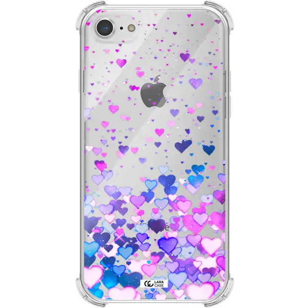 Watercolor Flying Hearts Apple iPhone 7 Clear PC Case