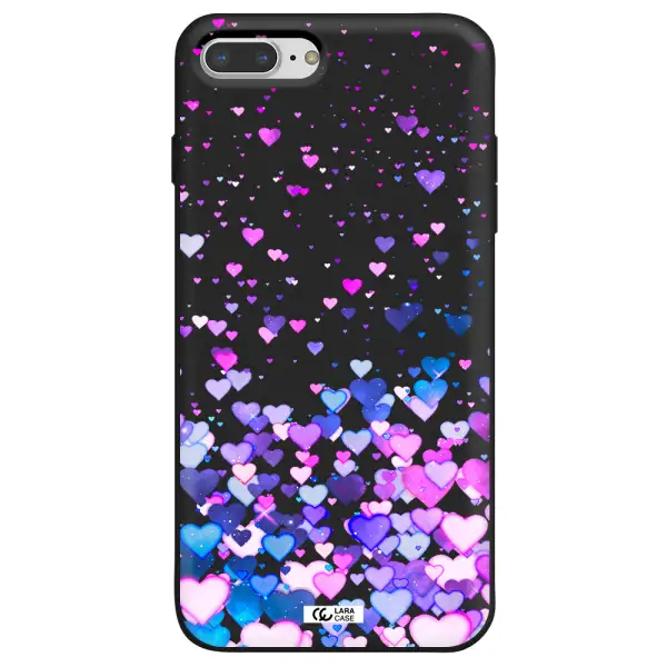 Watercolor Flying Hearts Apple iPhone 7 plus Silicone black Case