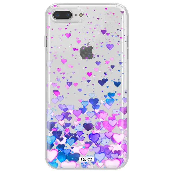 Watercolor Flying Hearts Apple iPhone 8 plus Clear TPU Case