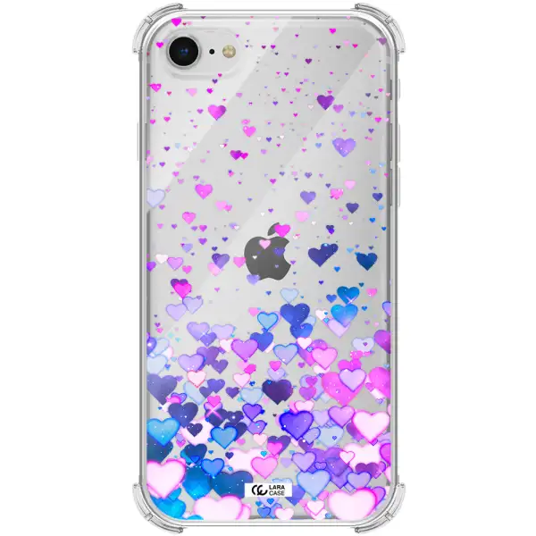 Watercolor Flying Hearts Apple iPhone se 2020 Clear PC Case