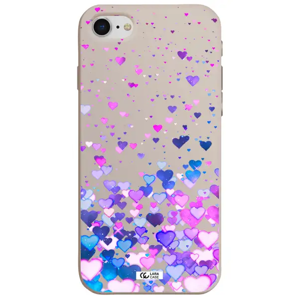Watercolor Flying Hearts Apple iPhone se 2020 Silicone Stone Case