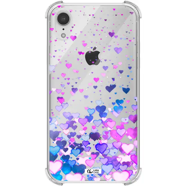Watercolor Flying Hearts Apple iPhone XR Clear PC Case