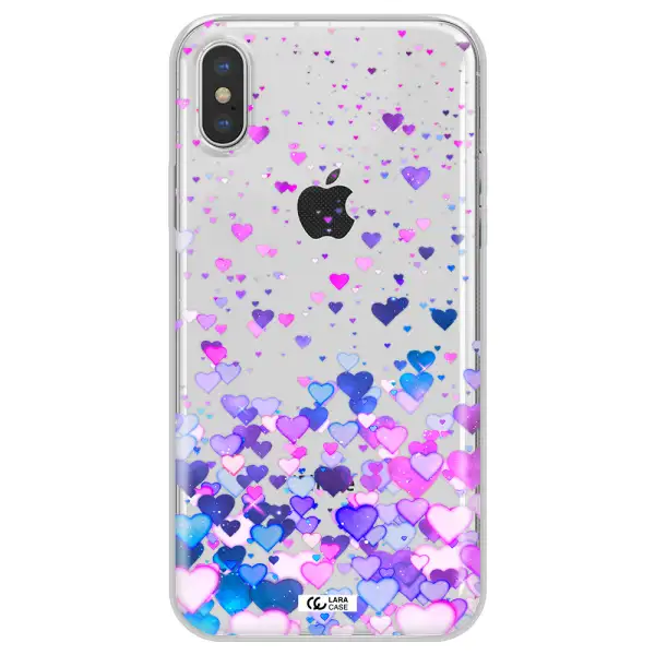 Watercolor Flying Hearts Apple iPhone XS max Clear TPU Case