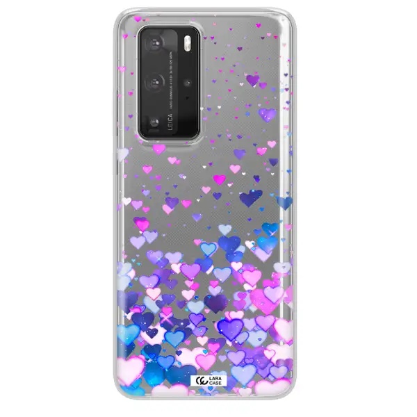 Watercolor Flying Hearts Huawei P40 Pro Clear TPU Case
