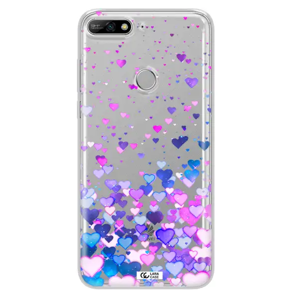 Watercolor Flying Hearts Huawei Y7 2018 Clear TPU Case