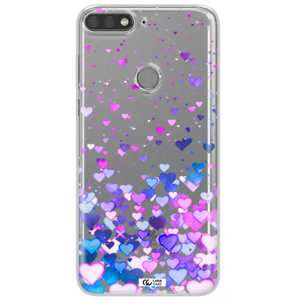 Watercolor Flying Hearts Huawei Y7 Prime 2018 Clear TPU Case