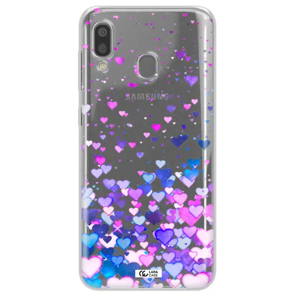 Watercolor Flying Hearts Samsung A20 Clear TPU Case
