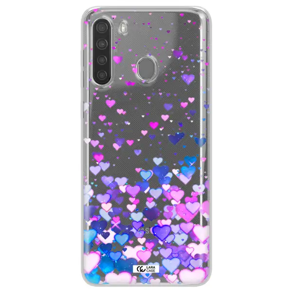 Watercolor Flying Hearts Samsung A21 Clear TPU Case