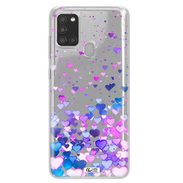 Watercolor Flying Hearts Samsung A21S Clear TPU Case