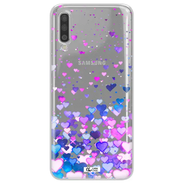 Watercolor Flying Hearts Samsung A70 Clear TPU Case