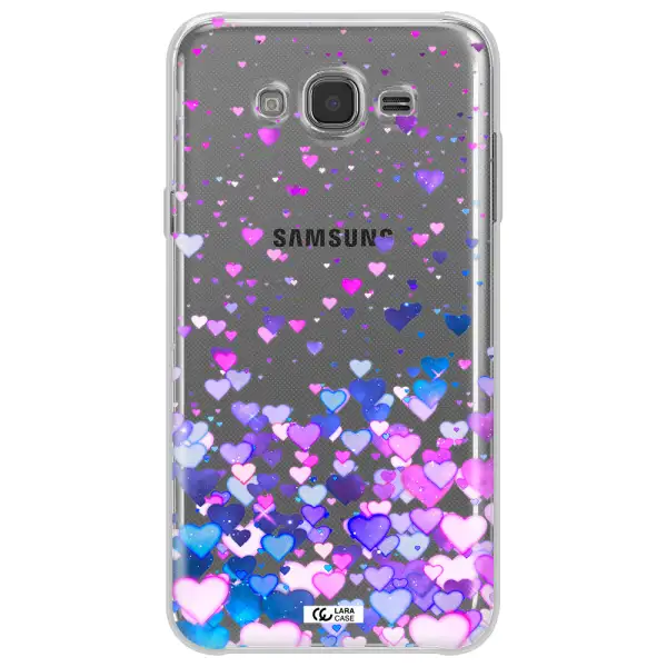Watercolor Flying Hearts Samsung J7 2015 Clear TPU Case