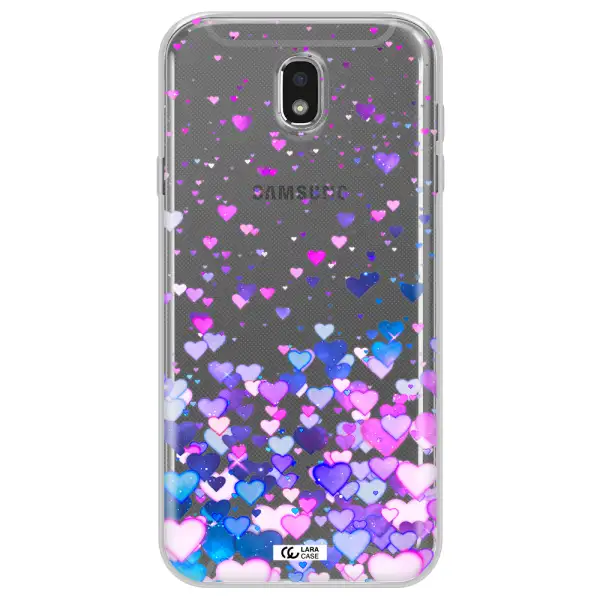 Watercolor Flying Hearts Samsung J7 Pro Clear TPU Case