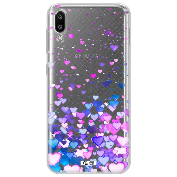Watercolor Flying Hearts Samsung M10 Clear TPU Case