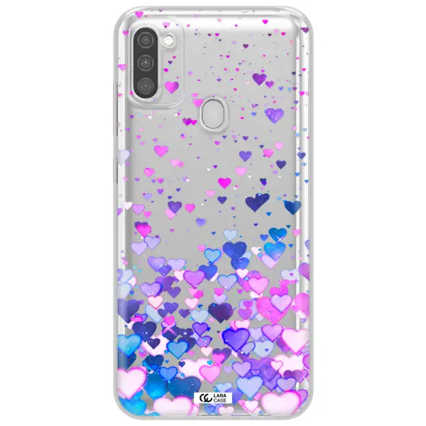 Watercolor Flying Hearts Samsung M11 Clear TPU Case