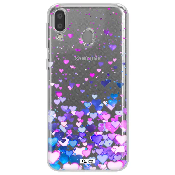 Watercolor Flying Hearts Samsung M20 Clear TPU Case