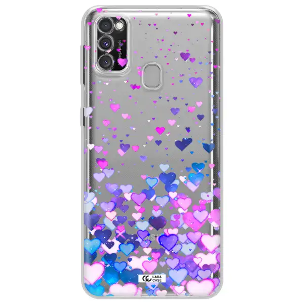 Watercolor Flying Hearts Samsung M30S Clear TPU Case