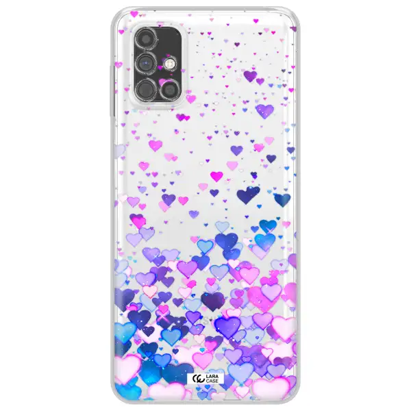 Watercolor Flying Hearts Samsung M51 Clear TPU Case