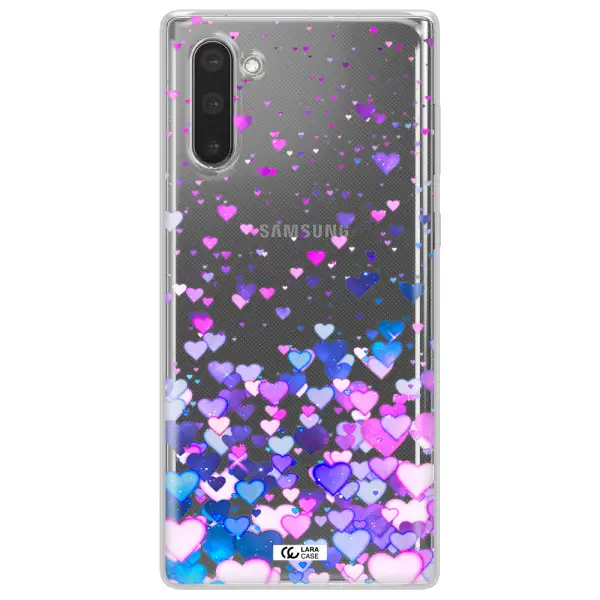 Watercolor Flying Hearts Samsung Note 10 Clear TPU Case