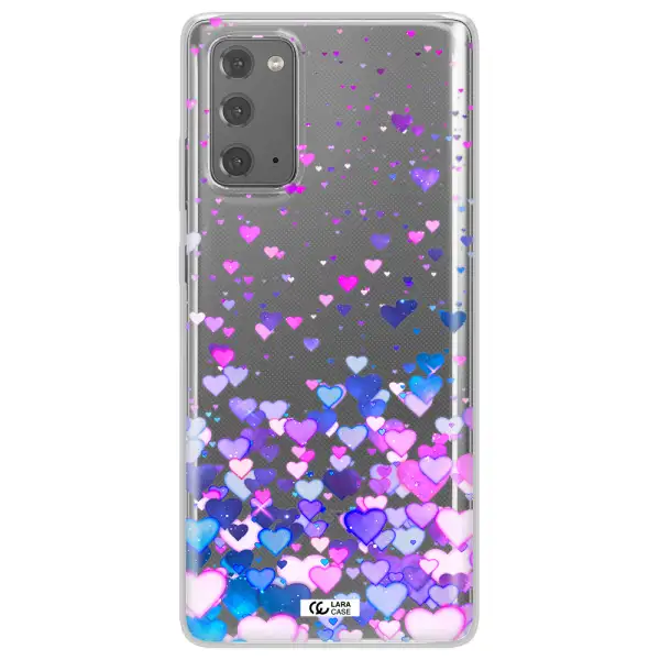 Watercolor Flying Hearts Samsung Note 20 Clear TPU Case