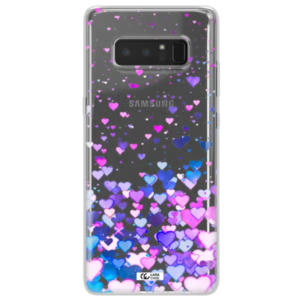 Watercolor Flying Hearts Samsung Note 8 Clear TPU Case
