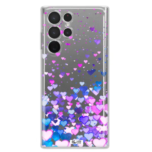 Watercolor Flying Hearts Samsung S 22 Ultra Clear TPU Case