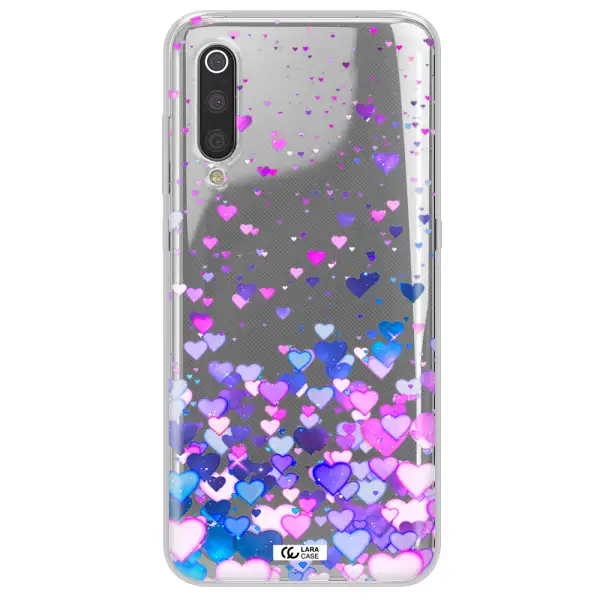 Watercolor Flying Hearts Xiaomi Mi 9 Clear TPU Case