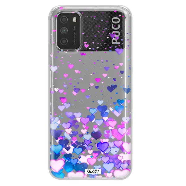 Watercolor Flying Hearts Xiaomi Poco M3 Clear TPU Case