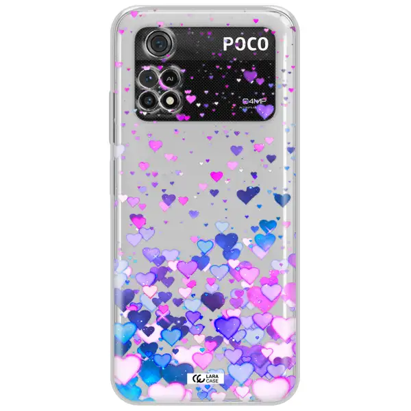 Watercolor Flying Hearts Xiaomi Poco M4 Pro 4G Clear Tpu Case