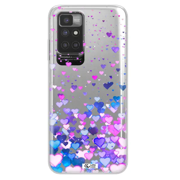 Watercolor Flying Hearts Xiaomi Redmi 10 Clear TPU Case