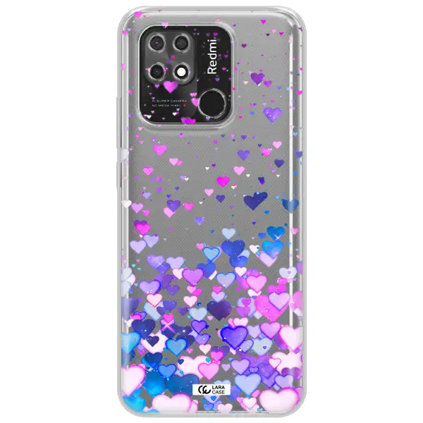 Watercolor Flying Hearts Xiaomi Redmi 10C Clear TPU Case