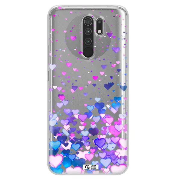 Watercolor Flying Hearts Xiaomi Redmi 9 Clear TPU Case