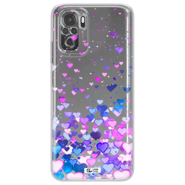 Watercolor Flying Hearts Xiaomi Redmi Note 10S Clear Tpu Case