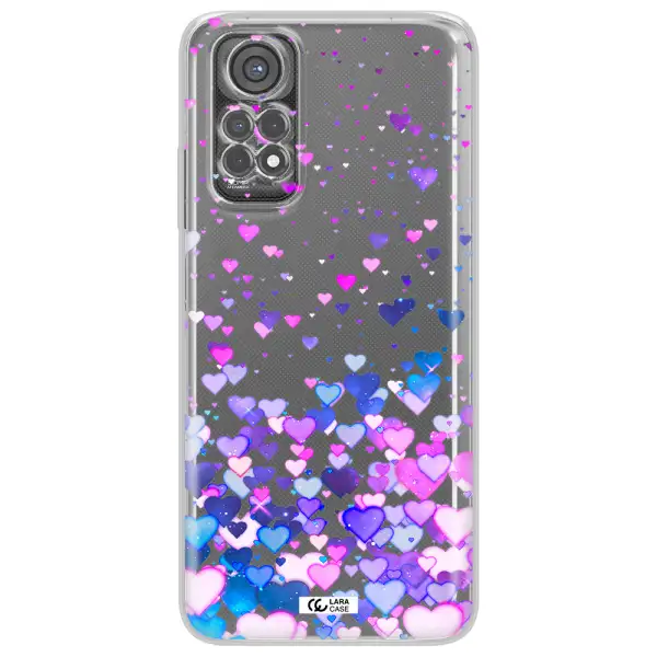 Watercolor Flying Hearts Xiaomi Redmi Note 11S Clear Tpu Case