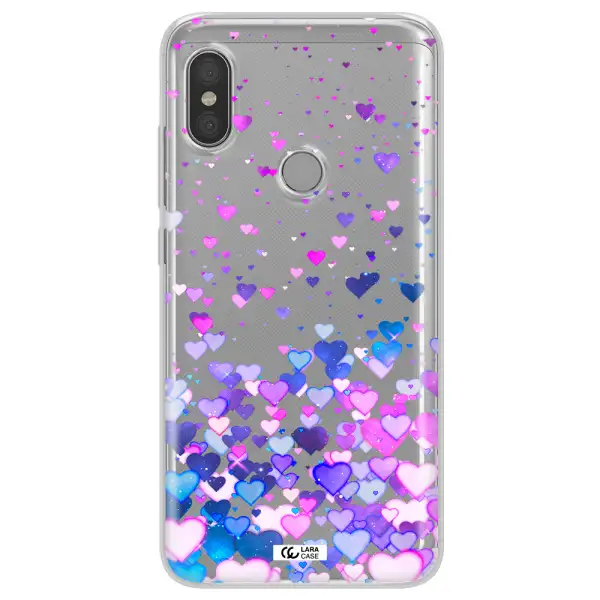 Watercolor Flying Hearts Xiaomi Redmi Note 6 Pro Clear TPU Case