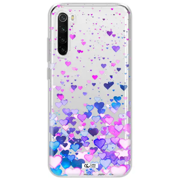 Watercolor Flying Hearts Xiaomi Redmi Note 8T Clear Tpu Case
