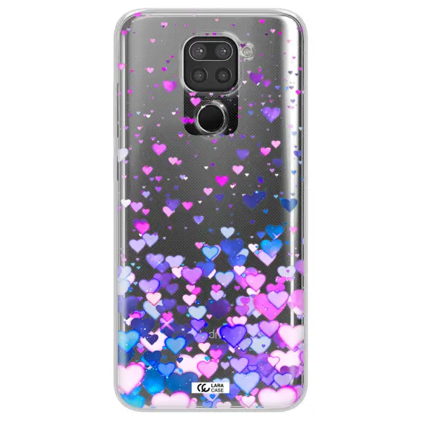Watercolor Flying Hearts Xiaomi Redmi Note 9 Clear TPU Case