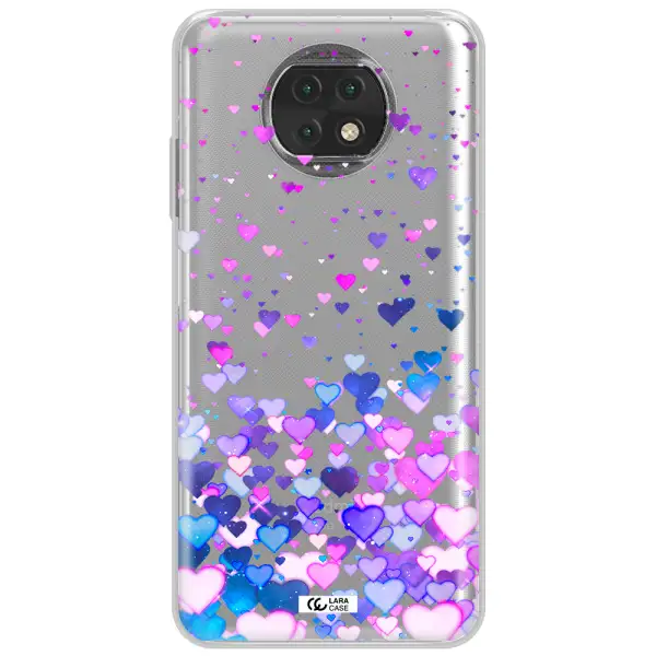 Watercolor Flying Hearts Xiaomi Redmi Note 9T Clear Tpu Case