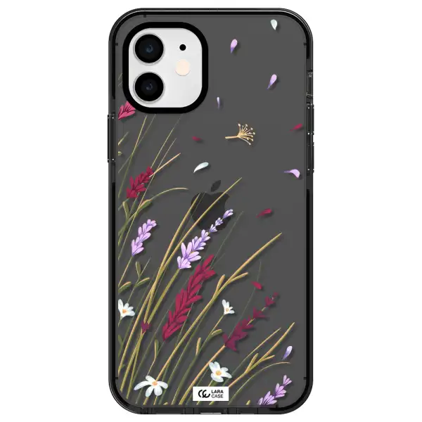 Long Grass Flower Apple iPhone 11 impact Smoke Black Case