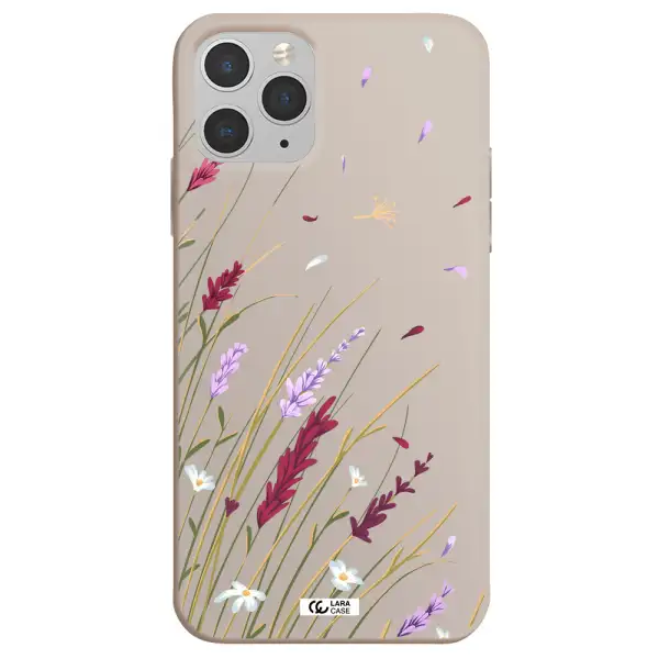 Long Grass Flower Apple iPhone 11 pro Silicone Stone Case