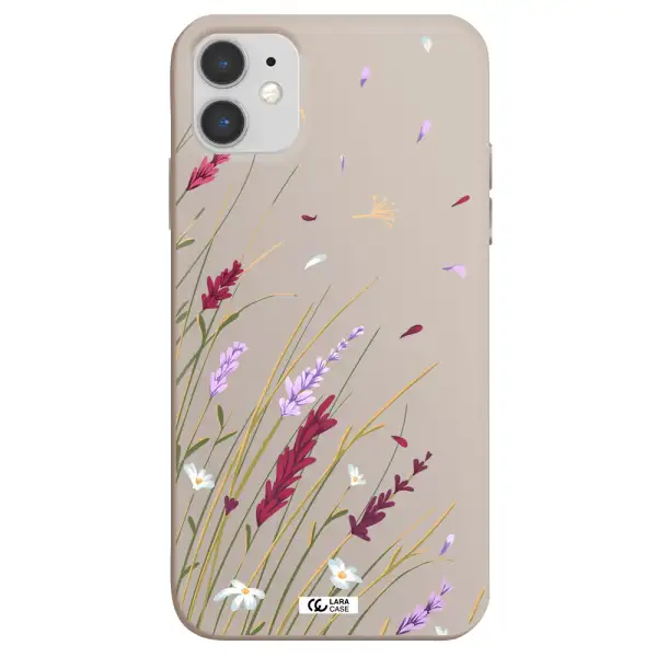 Long Grass Flower Apple iPhone 11 Silicone Stone Case
