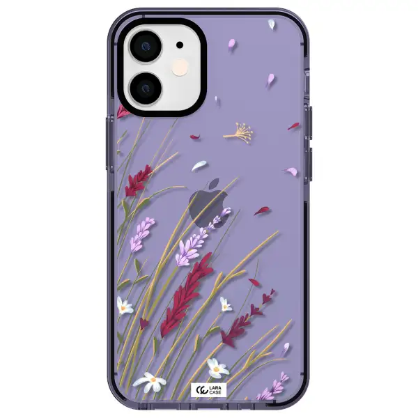 Long Grass Flower Apple iPhone 12 mini impact Lilac Case