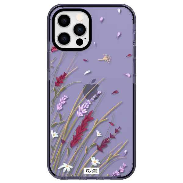 Long Grass Flower Apple iPhone 12 pro impact Lilac Case